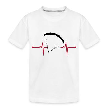 Herzschlag Gleitschirm: Adrenalin im EKG-Design - Kinder Premium Bio T-Shirt - Weiß - Vorne