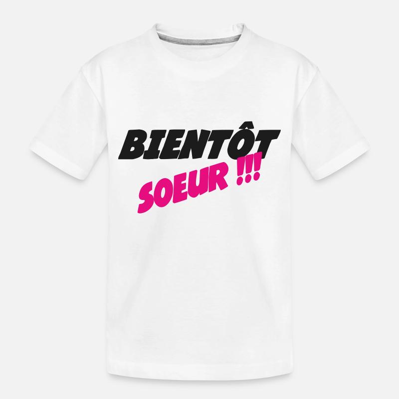 Bald eine SCHWESTER - Kinder Premium Bio T-Shirt - Weiß