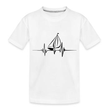 Segelboot Heartbeat Segelboot - Kinder Premium Bio T-Shirt - Weiß - Vorne