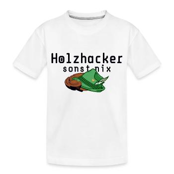 Déchiqueteuse à bois - Couper du bois - Bois de chauffage - Bois de chauffage - T-shirt bio Premium Enfant - blanc - Devant