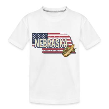 Nebraska Vereinigte Staaten Landkarte Souvenir - Kinder Premium Bio T-Shirt - Weiß - Vorne