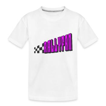 Rallyfan violet black - Kids' Premium Organic T-Shirt - white - Front