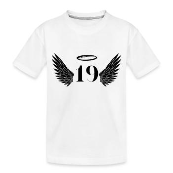 Nummer 19 Engel - Flügel zum 19. Geburtstag - Kinder Premium Bio T-Shirt - Weiß - Vorne