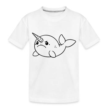Licorne bébé baleine est en colère (images amusantes) - T-shirt bio Premium Enfant - blanc - Devant