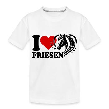 J’adore les Frisons de cheval - T-shirt bio Premium Enfant - blanc - Devant