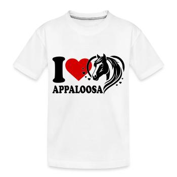 I love Pferd Appaloosa - Kinder Premium Bio T-Shirt - Weiß - Vorne