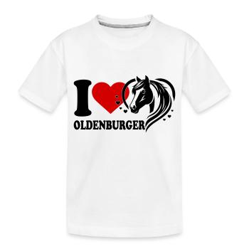 J’adore le cheval Oldenburger - T-shirt bio Premium Enfant - blanc - Devant