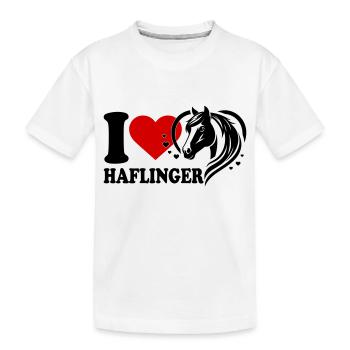 J’adore le cheval Haflinger - T-shirt bio Premium Enfant - blanc - Devant