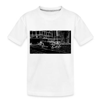 Auto Weiß Schwarz - Kinder Premium Bio T-Shirt - Weiß - Vorne