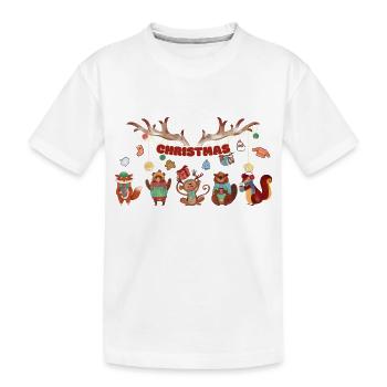 5 niedliche Tierchen - Kinder Premium Bio T-Shirt - Weiß - Vorne