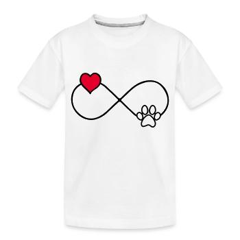 hundepfote love forever - Kinder Premium Bio T-Shirt - Weiß - Vorne