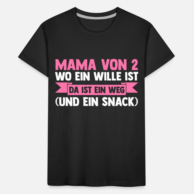Mama Von 2 Kindern Kinder Premium Bio T-Shirt