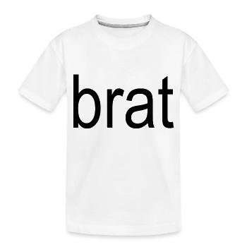 brat black text 5000 - Kids' Premium Organic T-Shirt - white - Front