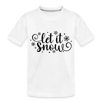Let it Snow – Winter Snowflake - Kinder Premium Bio T-Shirt - Weiß - Vorne