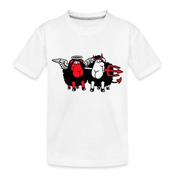 2 Mouton Ange Diable Satan Enfer Mal Paradis Bien - T-shirt bio Premium Enfant - blanc - Devant