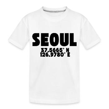 Séoul - Design avec coordonnées - T-shirt bio Premium Enfant - blanc - Devant