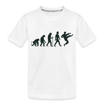 karate evolution - Kinder Premium Bio T-Shirt - Weiß - Vorne