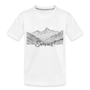 Servus, Bayrischer Gruß vor Bergpanorama - Kinder Premium Bio T-Shirt - Weiß - Vorne