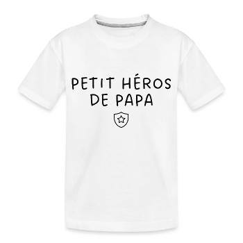 Papas kleiner Held - Kinder Premium Bio T-Shirt - Weiß - Vorne