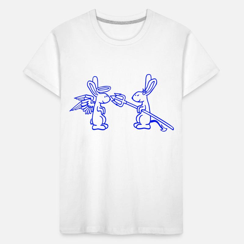 Rabbit Angel Conscience Devil Demon Evil Satan Hell Kids' Premium Organic T-Shirt