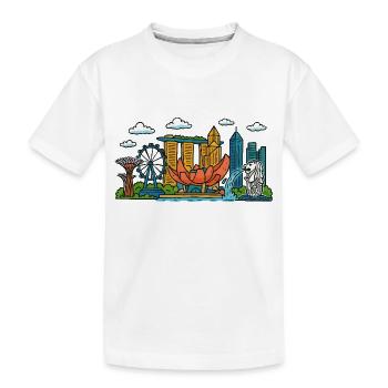 Singapore City Skyline - Kids' Premium Organic T-Shirt - white - Front