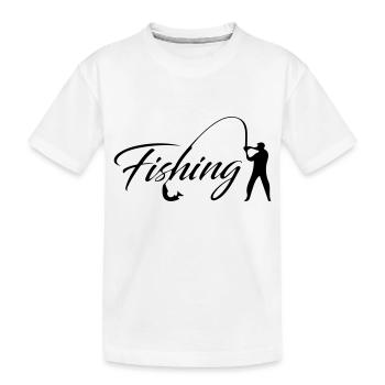 fishing - Kids' Premium Organic T-Shirt - white - Front