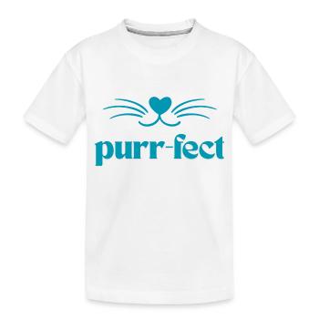 T shirt ronronnement / chats avec ronronnements mignons - T-shirt bio Premium Enfant - blanc - Devant
