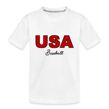 USA Baseball - États-Unis d’Amérique - Amérique - T-shirt bio Premium Enfant - blanc - Devant