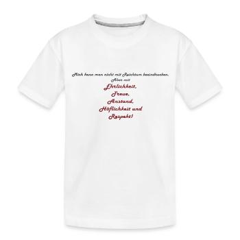 Politeness Respect - Kids' Premium Organic T-Shirt - white - Front