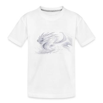 Dragon - Black & White - Kinder Premium Bio T-Shirt - Weiß - Vorne