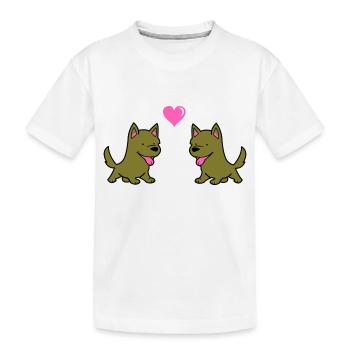 Amour comique de chien - T-shirt bio Premium Enfant - blanc - Devant