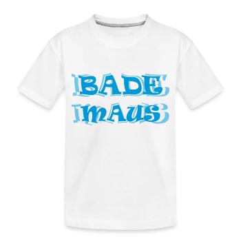 Bademaus blau baden schwimmen Freibad - Kinder Premium Bio T-Shirt - Weiß - Vorne