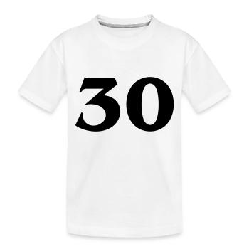 Zahl 30 - Kinder Premium Bio T-Shirt - Weiß - Vorne