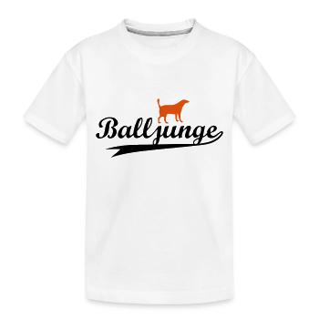 Balljunge zweifarbig - Flex/Flock - Kinder Premium Bio T-Shirt - Weiß - Vorne