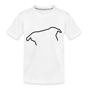 Staffy Outline - Kids' Premium Organic T-Shirt - white - Front