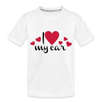 Auto - Kinder Premium Bio T-Shirt - Weiß - Vorne