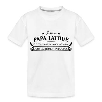 papa tatoué - T-shirt bio Premium Enfant - blanc - Devant