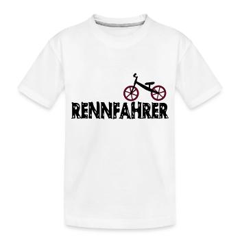 Laufrad Rennfahrer - Kinder Premium Bio T-Shirt - Weiß - Vorne