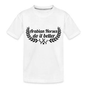 chevaux arabes - Arabes - T-shirt bio Premium Enfant - blanc - Devant