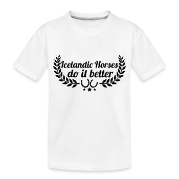 chevaux islandais - Islande - T-shirt bio Premium Enfant - blanc - Devant