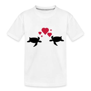 Schildkröten Paar - Kinder Premium Bio T-Shirt - Weiß - Vorne