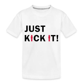 Just kick it! (Tischkicker) - Kinder Premium Bio T-Shirt - Weiß - Vorne