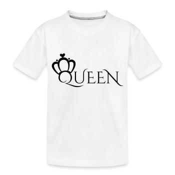 QUEEN AND KING PARTNERLOOK - Kinder Premium Bio T-Shirt - Weiß - Vorne
