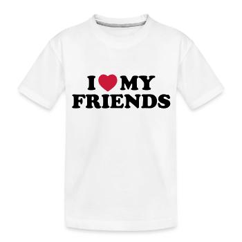 I love my friends - Kinder Premium Bio T-Shirt - Weiß - Vorne