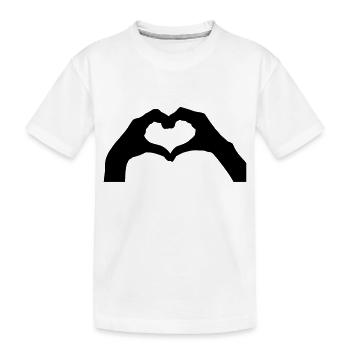 finger herz - Kinder Premium Bio T-Shirt - Weiß - Vorne
