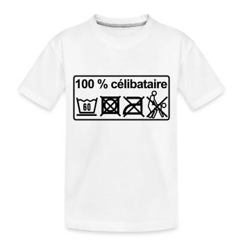 100% celibataire - T-shirt bio Premium Enfant - blanc - Devant