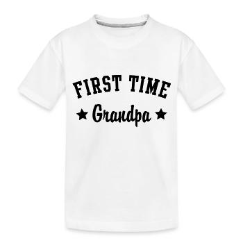 FIRST TIME Grandpa - Kids' Premium Organic T-Shirt - white - Front