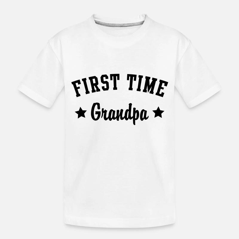 FIRST TIME Grandpa - Kinder Premium Bio T-Shirt - Weiß