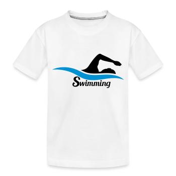 swimming logo schwarz schwimmen schwimmer verein t - Kinder Premium Bio T-Shirt - Weiß - Vorne
