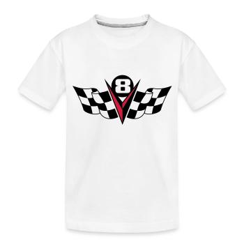 V8 Power 2c - Kids' Premium Organic T-Shirt - white - Front